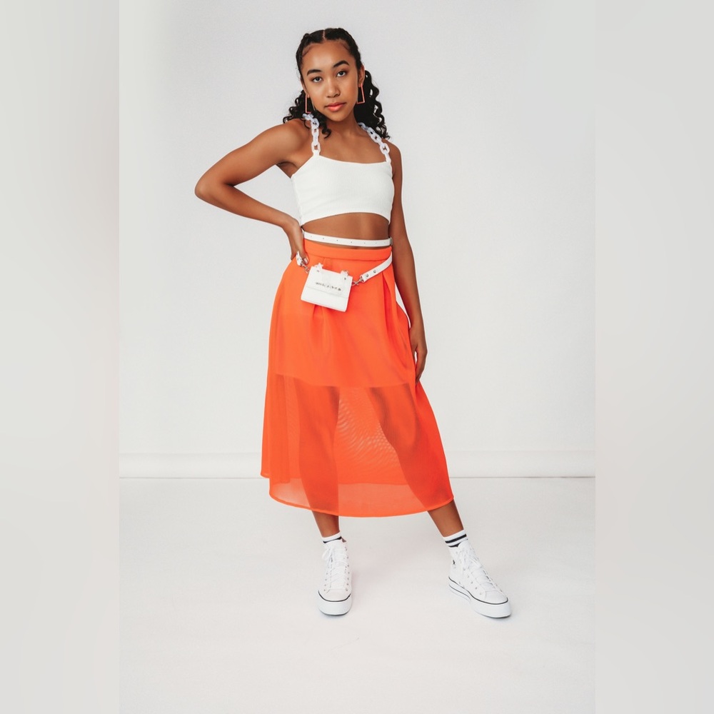ARMANI EXCHANGE- Nylon & Mesh Skirt